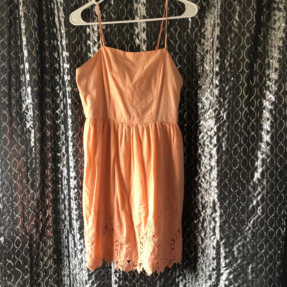 •Coral Pink Spaghetti Strap Sundress•
